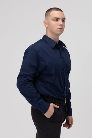 Сорочка класична однотонна чоловіча Redpolo 3809 3XL Темно-синій (2000989981053A) shop (2000989981053) | Зображення 2