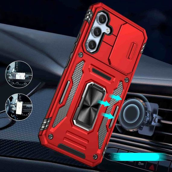 Ударостійкий чохол Camshield Army Ring для Samsung Galaxy A35 / A55 Червоний / Red | Зображення 1