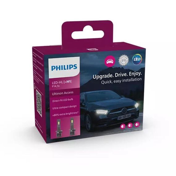 Комплект світлодіодних ламп PHILIPS H1 11258U2500CX Ultinon Access +80% 12V | Зображення 1
