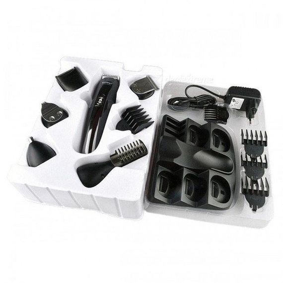 Тример чоловічий Kemei KM-600 універсальний 11 в 1 для стрижки волосся та гоління бороди та носа, бездротовий | Зображення 5