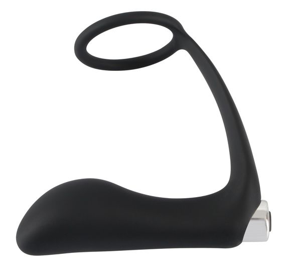Вібростимулятор простати з ерекційним кільцем Black Velvets Vibrating Ring & Plug, чорний | Зображення 3