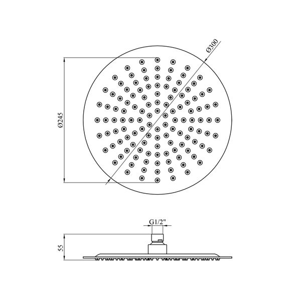 Лійка для верхнього душу Kroner KRP Edelstahl Klassisch - ESG703-30 (CV022952) | Зображення 1