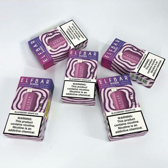 Elf Bar RI3000 5%. Ежевика Виноград (Blackberry Grape Ice) | Зображення 2