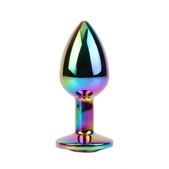 Анальна пробка із кристалом Chisa Matrix Mont Rainbow Gem, металева, різнокольорова, 7 х 2.7 см Sex Aura | Зображення 1