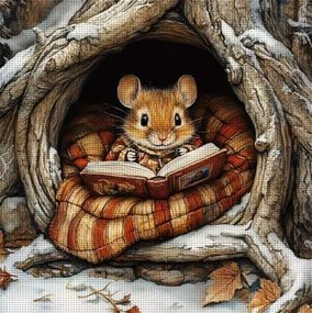 Набір для вишивання хрестиком "Маленький садівник" 14CT, 40x40 см, канва Аїду з нанесеним малюнком