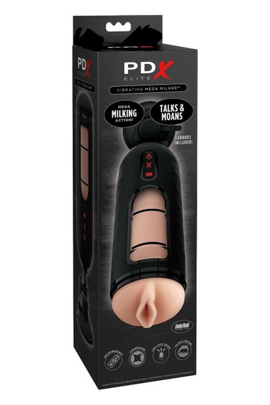 Мастурбатор с вибро Pipedream PDX Elite Vibrating Mega Milker черный, 23.9 см Sex Aura | Зображення 4
