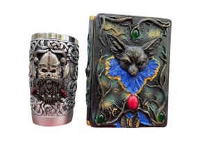 Подарунковий набір Стакан 3D Вікінг Лицар і Блокнот 3D «Лісовий Гримуар Лиси»