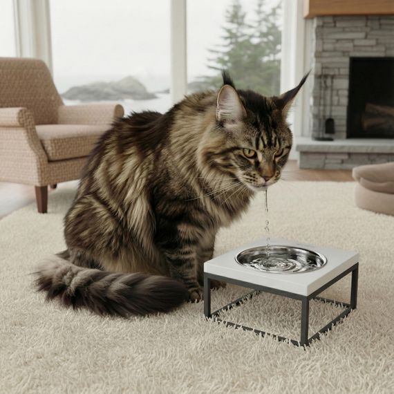 Миска на подставке для кошек и средних собак Hollky Base Solo M (1 × 0,8 л) Solo M-212110-BLWH | Зображення 9