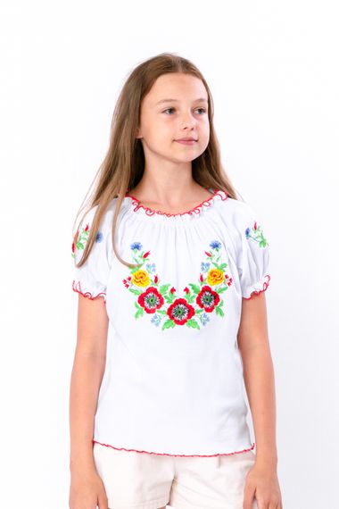 Вишиванка для дівчинки з коротким рукавом Носи своє 158 Білий (p-11555-125855) | Зображення 1