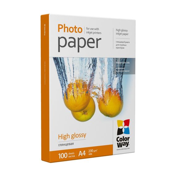 Фотопапір ColorWay A4 230г Glossy 100ст. (PG230100A4) | Зображення 1