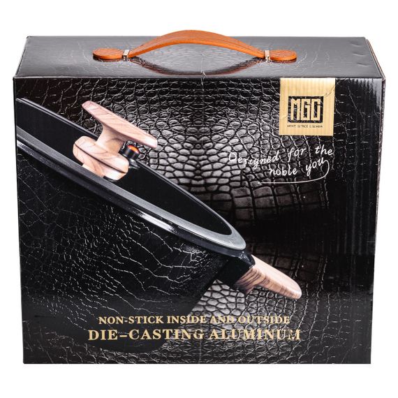 Алюмінієва каструля з керамічним покриттям антипригарним 7.7 л Ø 30 см чорна MGC HP-4-455B | Зображення 5