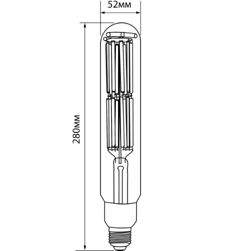 Лампа T52F 50W E27 5000К Filament LED Videx | Зображення 2