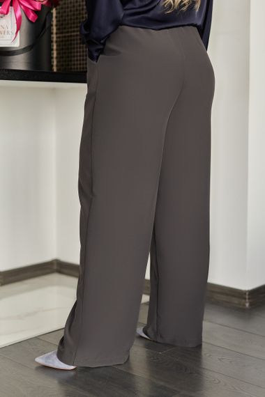 Жіночі вільні прямі штани з високою посадкою колір сірий, розмір 50/52  GF1717 | Зображення 1