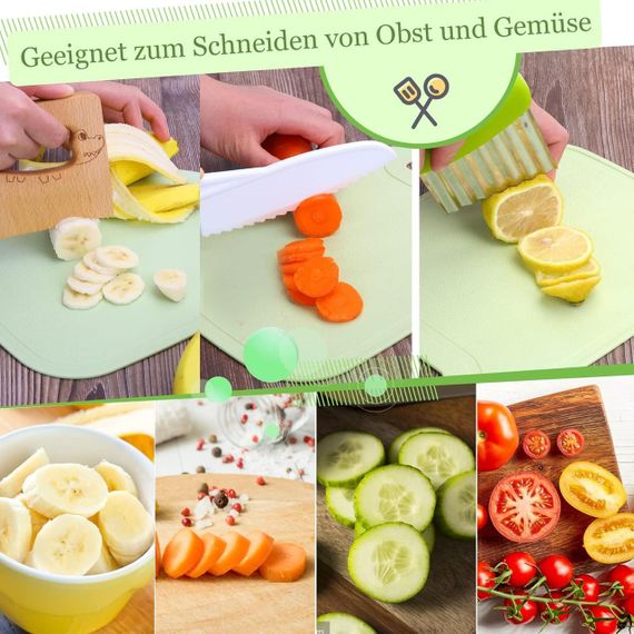 Набор детских кухонных ножей 8 шт - разделочная доска, овощечистка, безопасные ножи, кухонный набор для детей | Зображення 1
