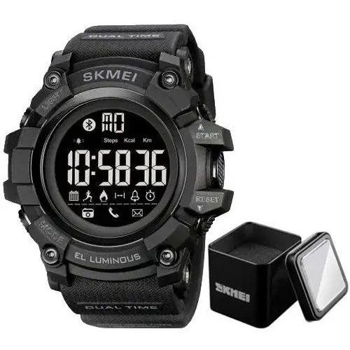 Годинник наручний чоловічий SKMEI 2053BK BLUETOOTH, BLACK. EA-667 Колір: чорний | Зображення 1