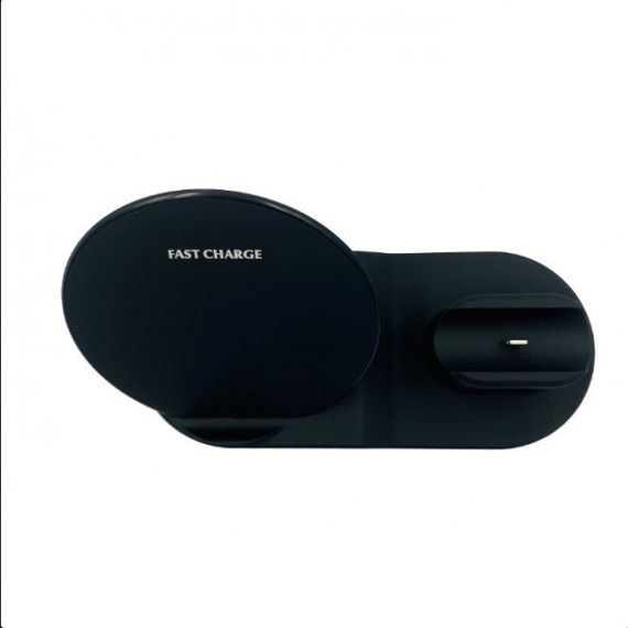 Бездротова зарядка 3 в 1 wireless charger 3 in 1 для смартфона смарт-годинника навушників із захистом | Зображення 3