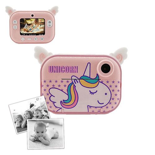 Маленький фотоаппарат YT008 PINK, Детский фотоапарат селфи с печатью фотографий, Мини-камера для детей UV-83 | Зображення 7