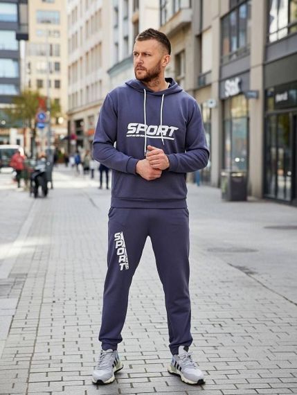 Спортивний костюм чоловічий з двонитки SOLINNA Модель 2908 Сірий, 44-46 | Зображення 1
