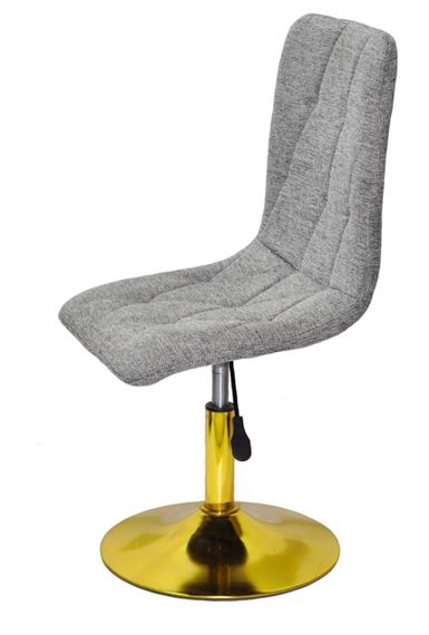 Стілець Melvin (Fred) GD-Base, на золотій круглій нозі-опорі, з регулюванням висоти, м'яке сидіння текстиль сірий BREGO-10 | Зображення 7