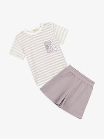Костюм футболка+шорти для дівчинки Mini Papi 40923 68 см Бузковий shop (2000999615313)