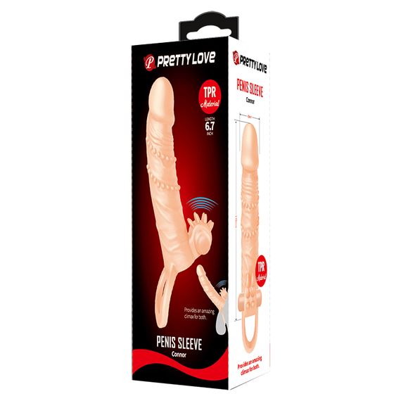 Насадка на член - Pretty Love Connor Vibrating Penis Sleeve Flesh | Зображення 7