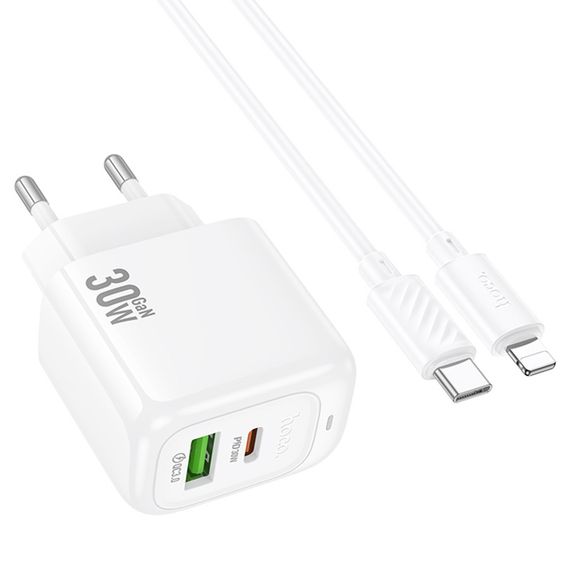 Набір СЗУ HOCO CS55A+Type-C/Lighting кабель, 1xUSB+1xUSB-C, PD30W+QC3.0 | Зображення 2