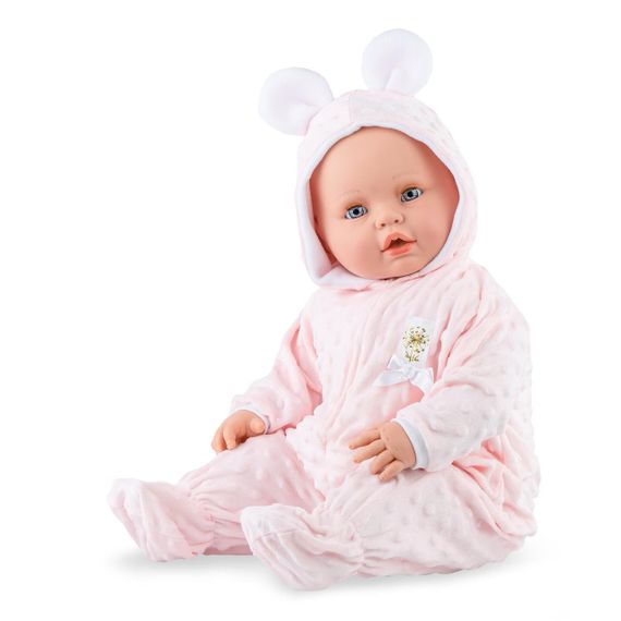 Большая Испанская Виниловая Кукла Марина Пау Новорожденная Девочка Без Волос Paula 63 см с Закрывающимися Глазами и Механизмом