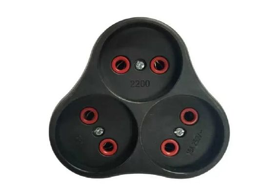 Розетка трійник із заземленням AK303B, Black, Q12