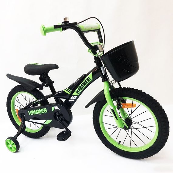 Двоколісний велосипед з додатковими колесами Hammer, Велосипед зі швидкістю для хлопчика LM-22 | Зображення 1