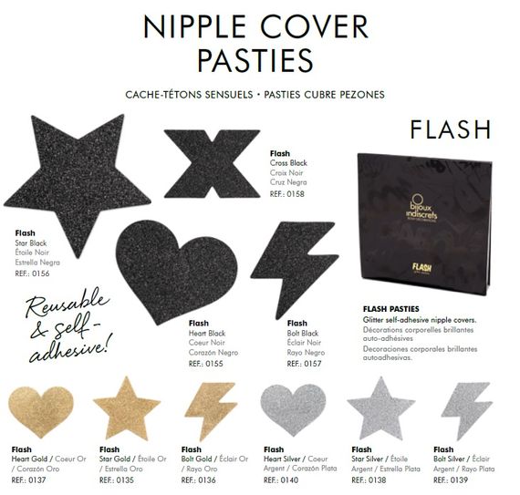 Прикраса для грудей Flash - Heart Black Bijoux Indiscrets | Зображення 6