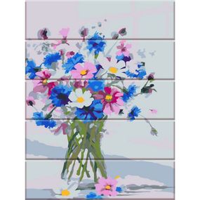Картина за номерами по дереву "Квіти з саду" ASW046 30х40 см
