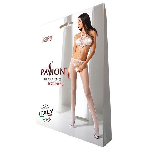 Відкритий бодістокінг Passion BS080 white | Зображення 4
