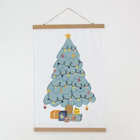 Тканинний постер на стіну Подарунки під ялинкою 60х93 см (TPSR_23NY011)