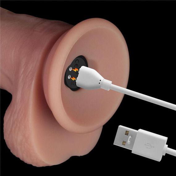 Реалістичний вібратор - Vibrating Sliding Skin Pro II Dual Layer Silicone Dong 10" Flesh Sex Aura | Зображення 7