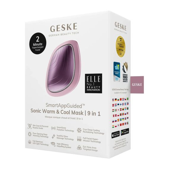 Ультразвуковая маска тепло и холод GESKE Sonic Warm&Cool Mask 9в1 white, Розовый | Зображення 7