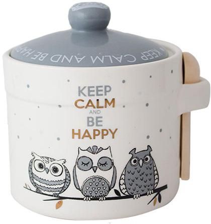 Банка-медовниця керамічна Be Happy "Совушки" 420мл