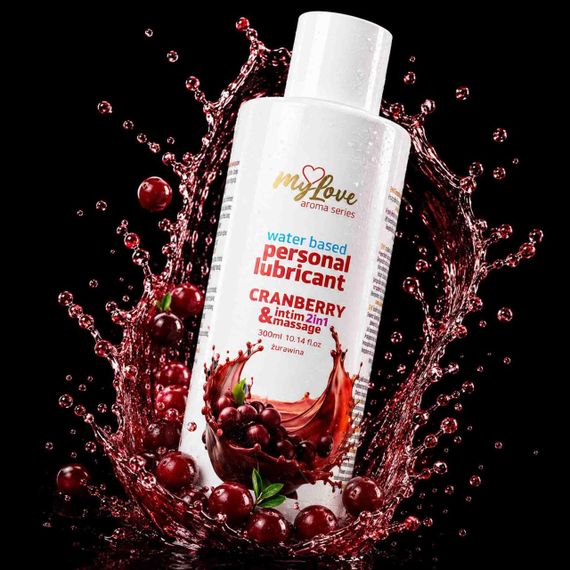 2в1 лубрикант та масажний гель - MyLove Aroma Series Intim&Massage Cranberry, 300 мл Sex Aura | Зображення 1