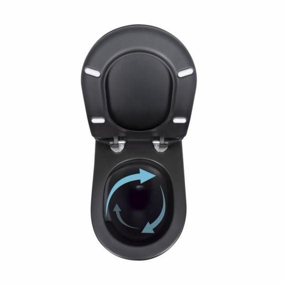 Унітаз підвісний Qtap Taurus безобідковий із сидінням Soft-close QT2433084EUQMB | Зображення 5