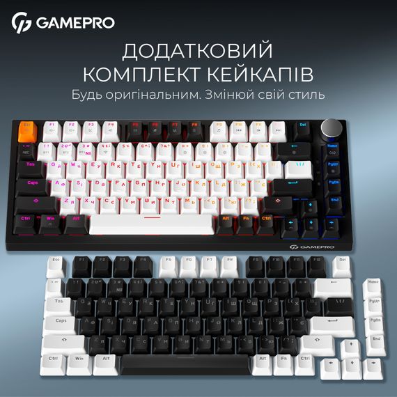 Клавіатура GamePro Asgard Valhalla MK160B Pro 75 RGB Wireless/Bluetooth/USB Black (MK160B Pro) | Зображення 7