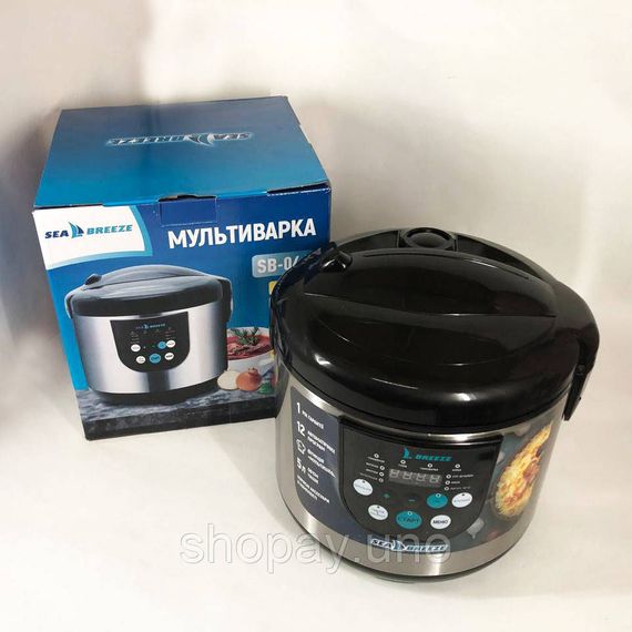 Електрична мультиварка-скороварка для кухні SeaBreeze SB-044 900 Вт, Автоматична мультиварка, 8 л XR-37 | Зображення 2