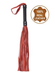 Флогер з натуральної шкіри Flirty Leather - Black & Red, BG-00004 sexstyle