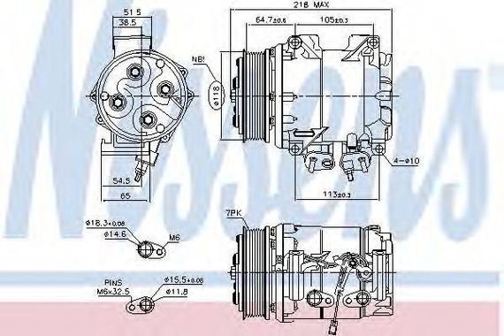 Компресор кондиціонера HONDA ACCORD VII (Nissens) NISSENS 890128 на HONDA CR-V Mk II (RD_)