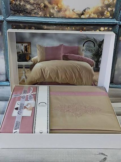 Постельное белье Romeo Vis.Bej gul Ранфорс Хлопок Евро размер