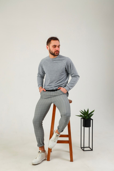 Кофта пантера сірий S XL