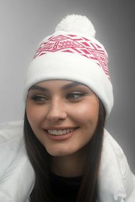 Шапка «Skier» (7217) белый + красный