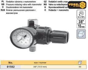 Редуктор з манометром компресора 40 мм M=3/8" VOREL-81562