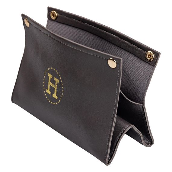 Серветниця з еко шкіри 20×7.5×11.5 см для серветок на кнопках Сірий HP-3-213G | Зображення 1