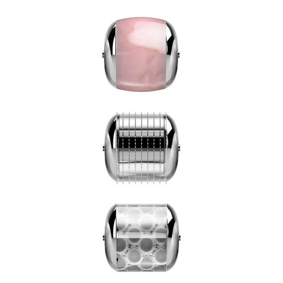Электронный роллер для лица с микроиглами GESKE MicroNeedle Face Roller 9в1 gray, Зеленый | Зображення 4