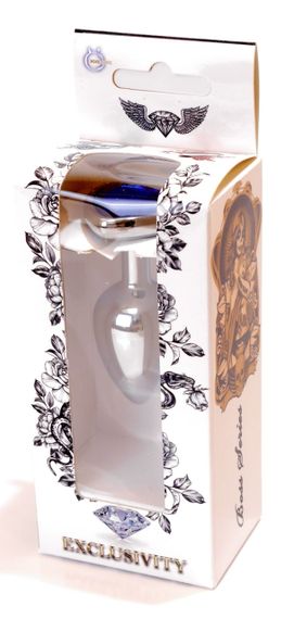 Анальная пробка Boss Series - Jewellery Silver Heart PLUG Dark Blue S, BS6400050 sexstyle | Зображення 6