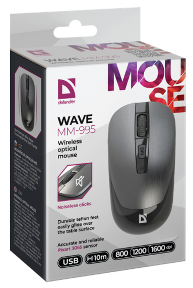 Миша Defender Wave MM-995 Wireless GRAY (52993) | Зображення 4